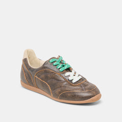 Dolce Vita SHOES | Laini Brown Distressed Leather Sneakers