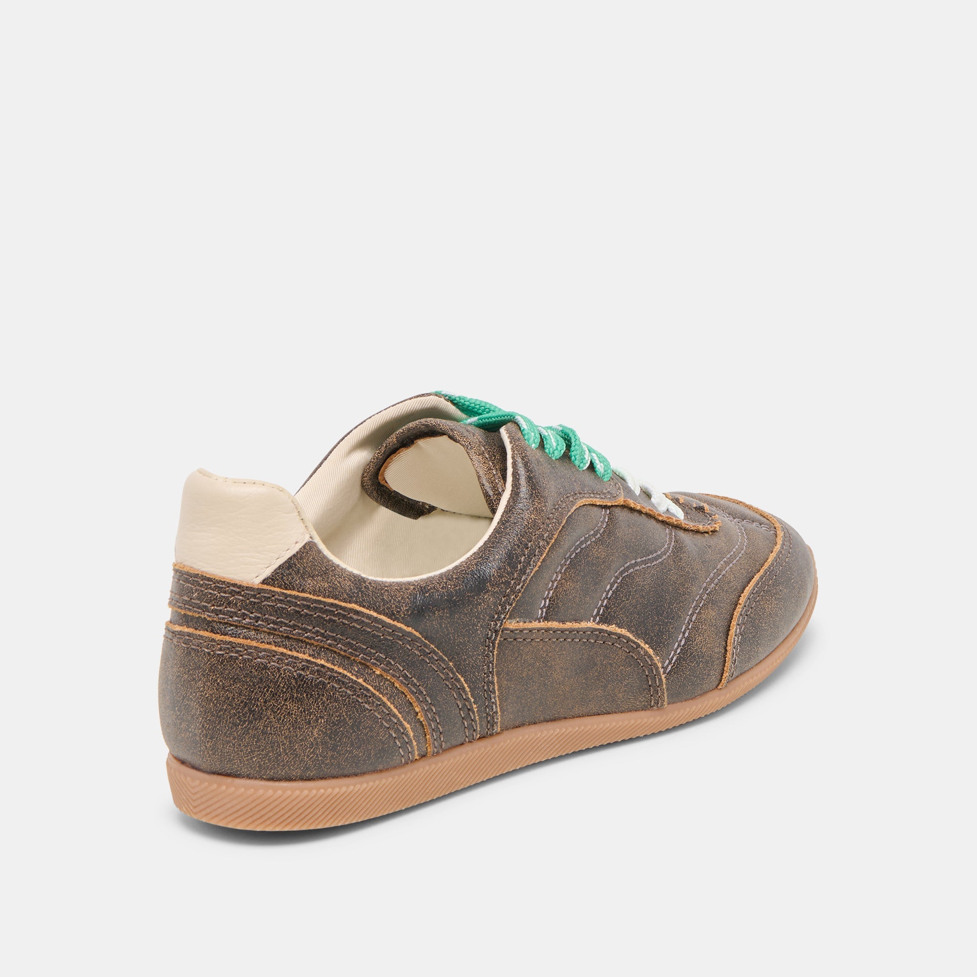 Dolce Vita SHOES | Laini Brown Distressed Leather Sneakers