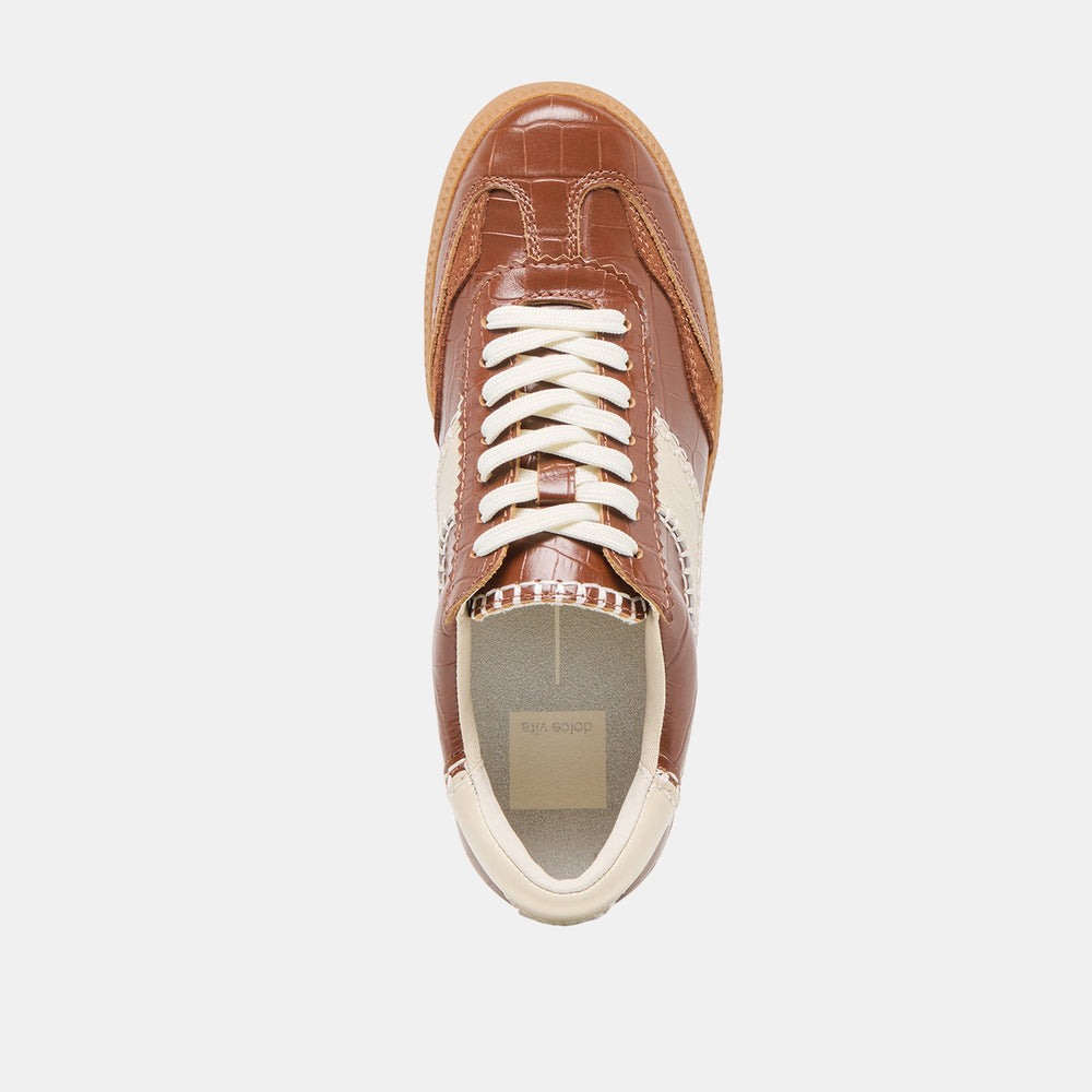 Dolce Vita SHOES | NOTICE STITCH SNEAKERS COGNAC CROCO EMBOSSED LEATHER
 – Dolce Vita