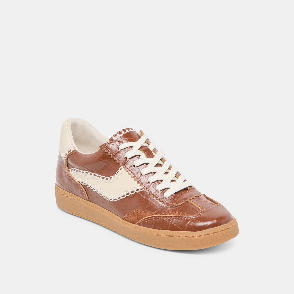 Dolce Vita SHOES | NOTICE STITCH SNEAKERS COGNAC CROCO EMBOSSED LEATHER
 – Dolce Vita