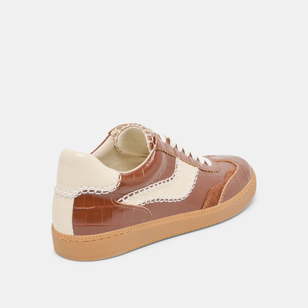 Dolce Vita SHOES | NOTICE STITCH SNEAKERS COGNAC CROCO EMBOSSED LEATHER
 – Dolce Vita