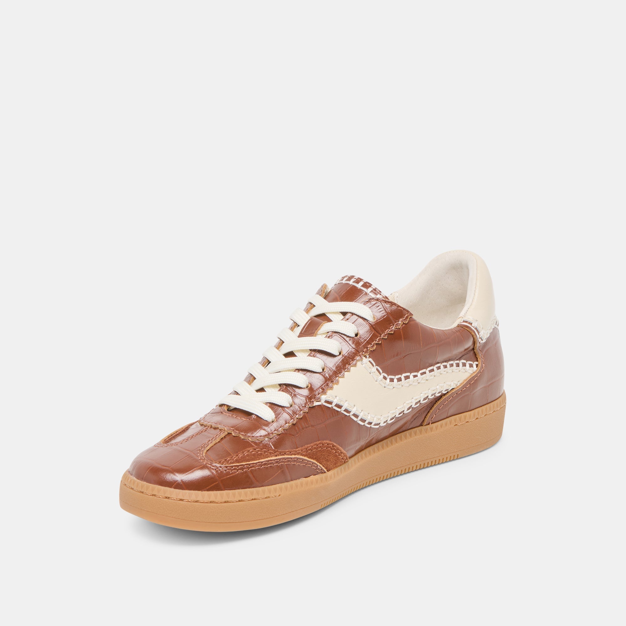 Dolce Vita SHOES | NOTICE STITCH SNEAKERS COGNAC CROCO EMBOSSED LEATHER
 – Dolce Vita