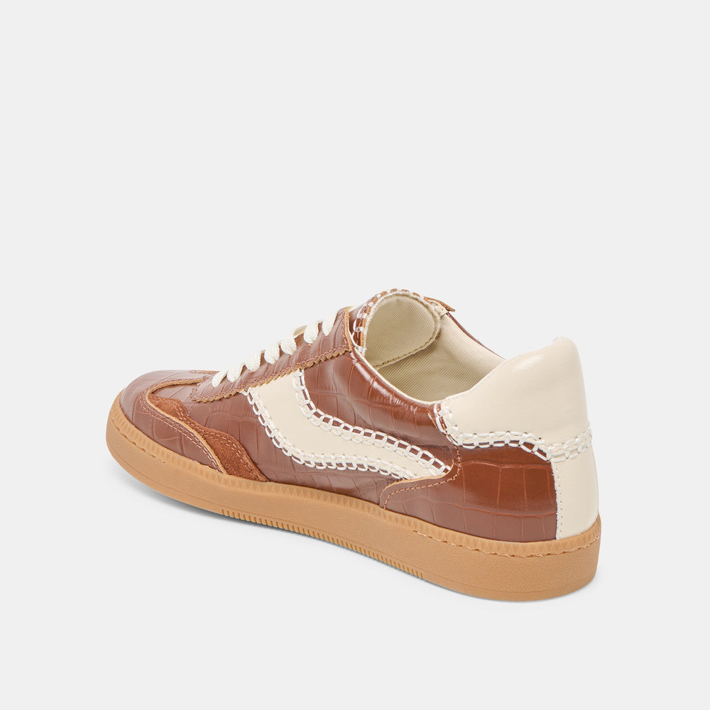 Dolce Vita SHOES | NOTICE STITCH SNEAKERS COGNAC CROCO EMBOSSED LEATHER
 – Dolce Vita