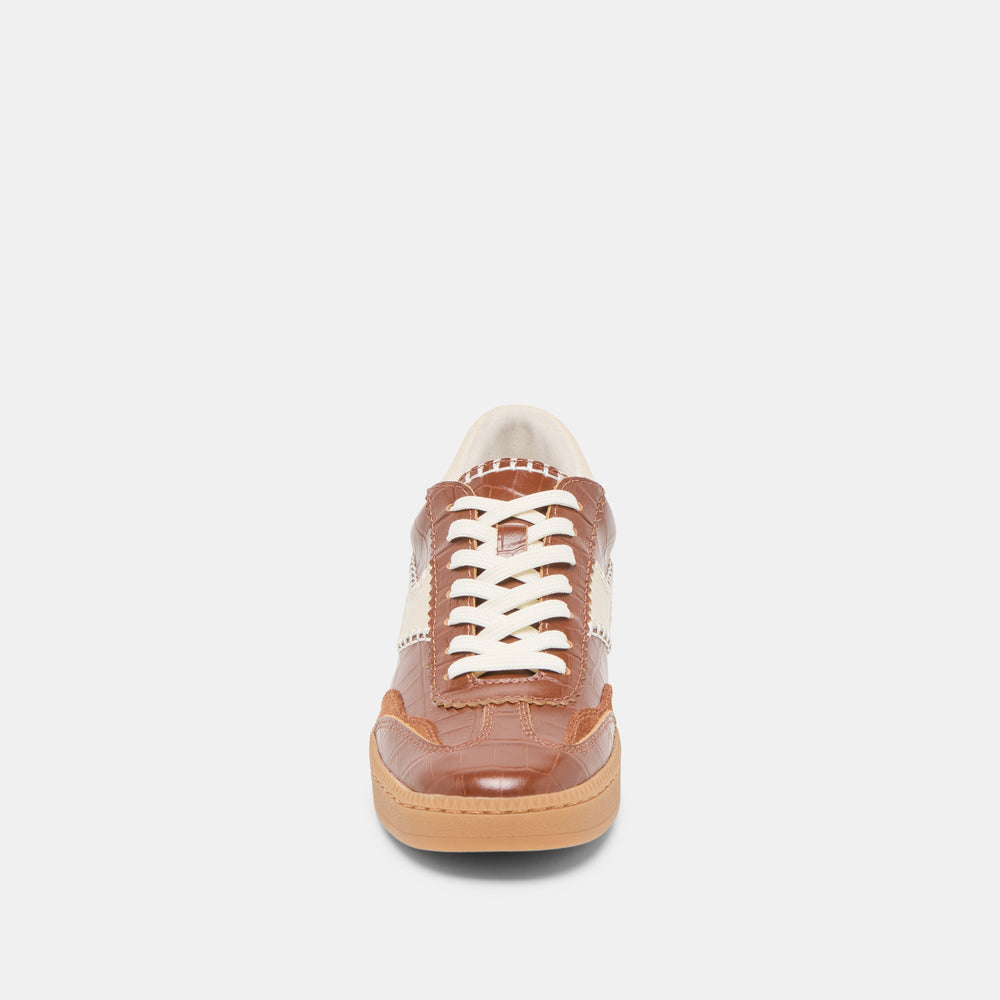 Dolce Vita SHOES | NOTICE STITCH SNEAKERS COGNAC CROCO EMBOSSED LEATHER
 – Dolce Vita