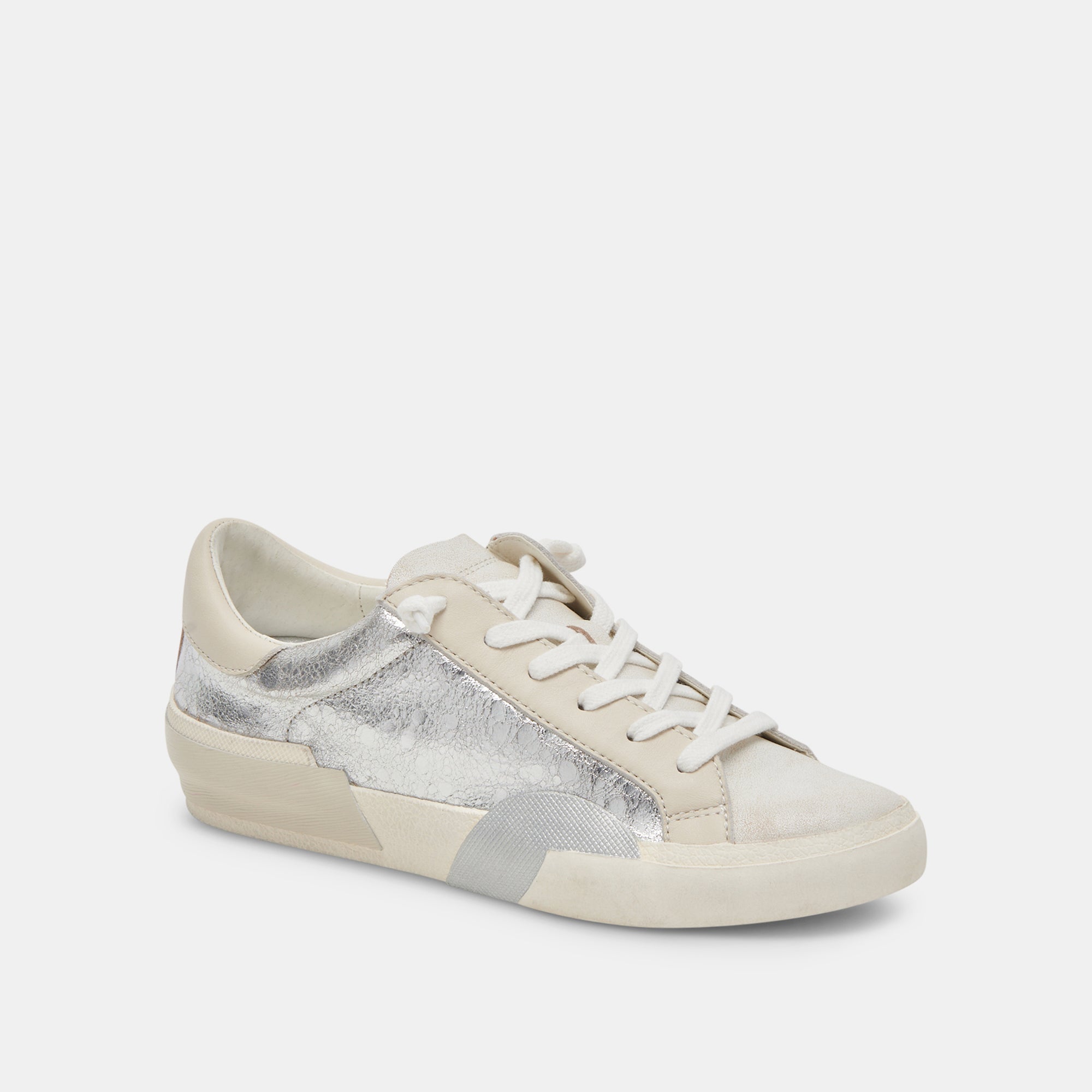 Dolce Vita SHOES | Zina Sneakers Chrome Distressed Leather | Chrome Leather Sneakers
 – Dolce Vita