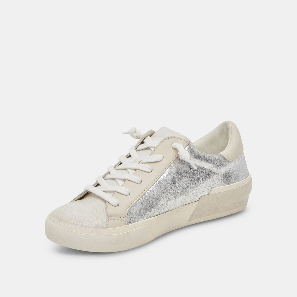 Dolce Vita SHOES | Zina Sneakers Chrome Distressed Leather | Chrome Leather Sneakers
 – Dolce Vita