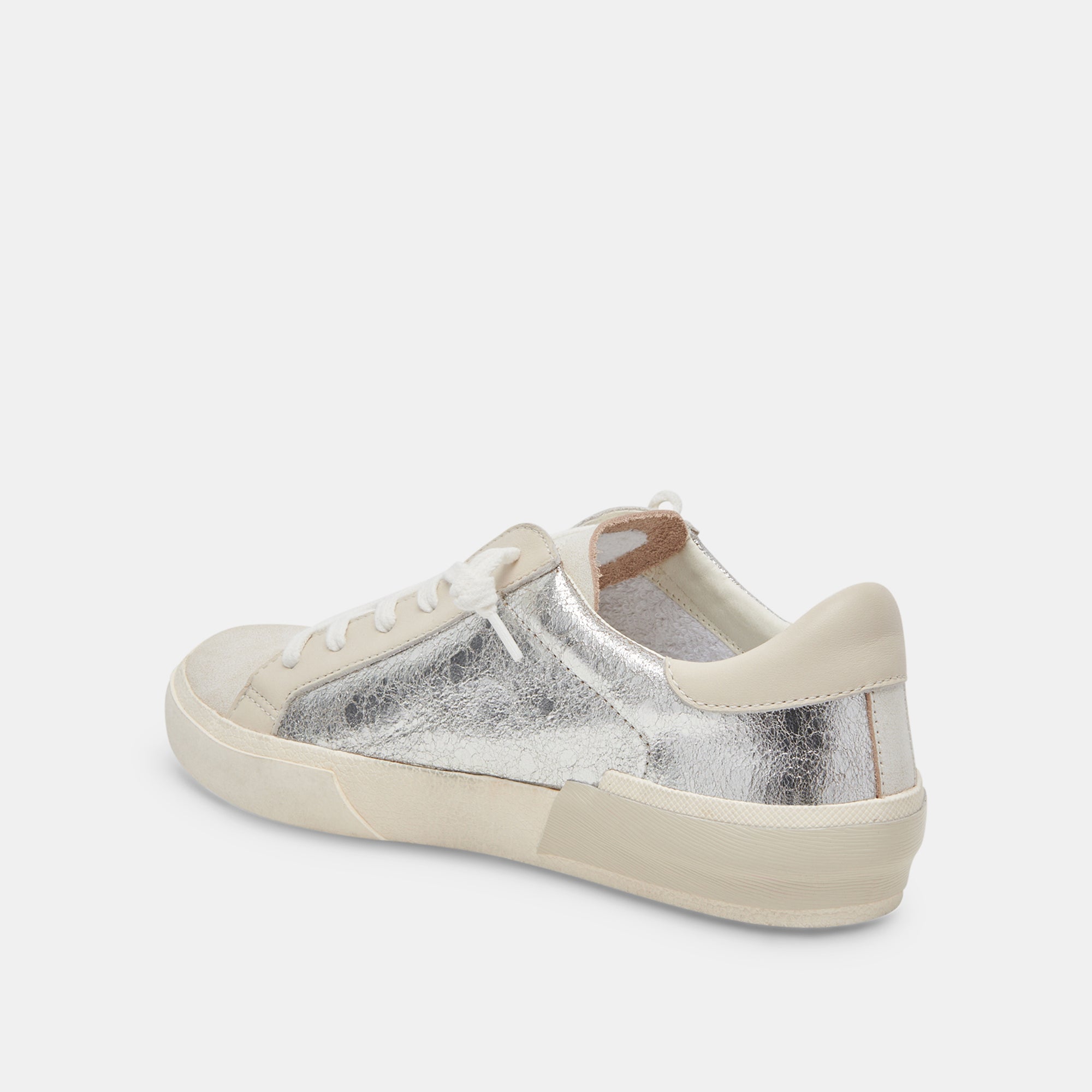Dolce Vita SHOES | Zina Sneakers Chrome Distressed Leather | Chrome Leather Sneakers
 – Dolce Vita