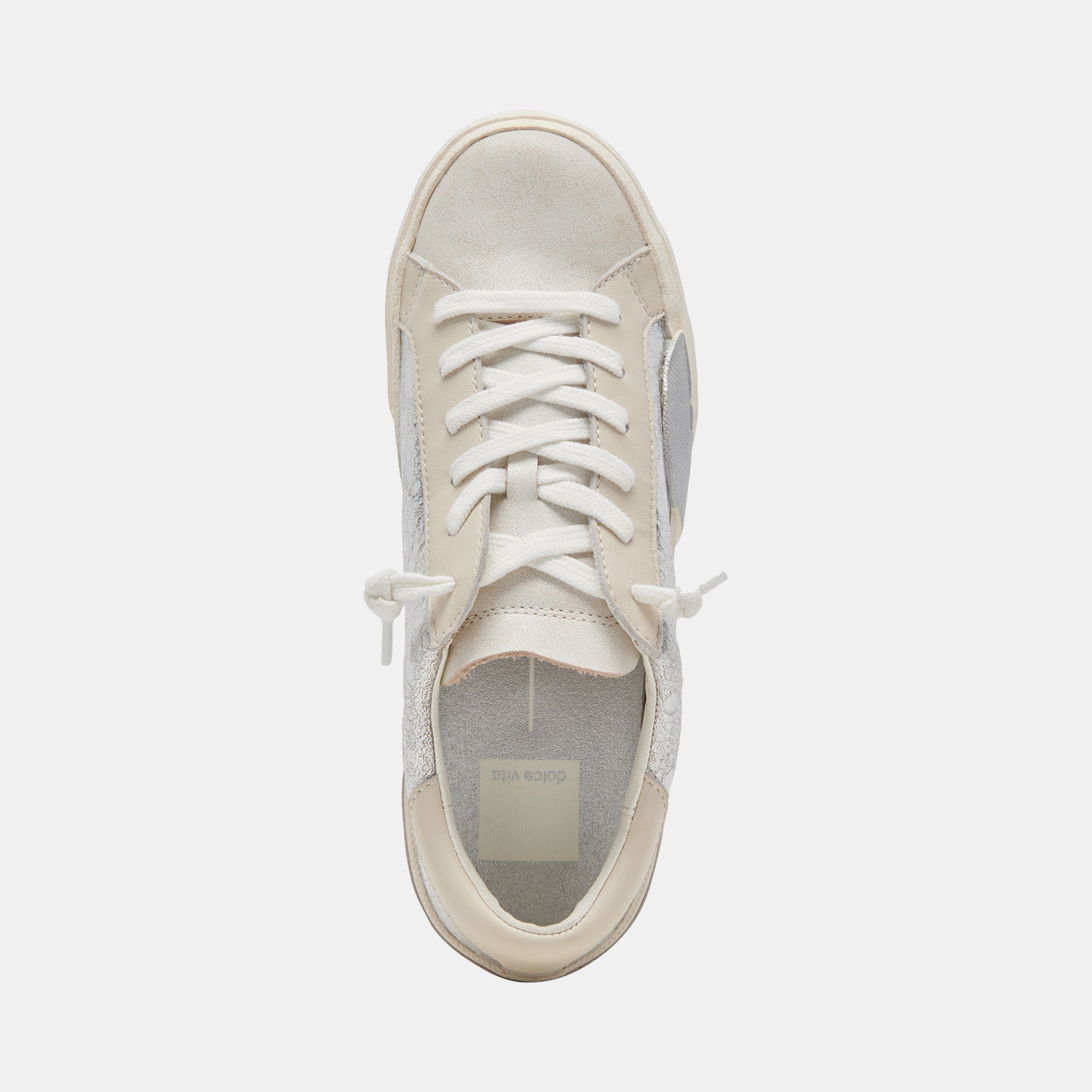 Dolce Vita SHOES | Zina Sneakers Chrome Distressed Leather | Chrome Leather Sneakers
 – Dolce Vita