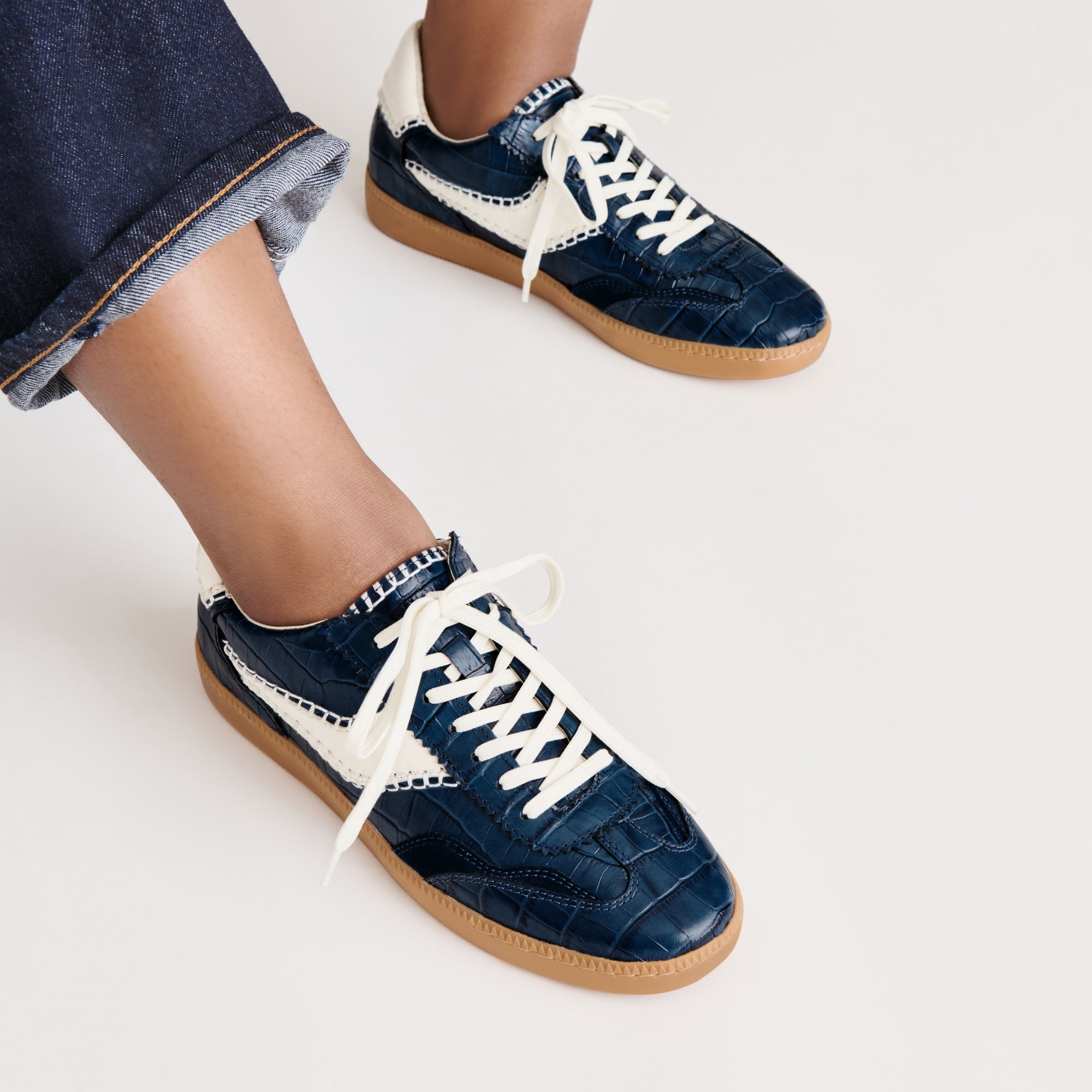 Dolce Vita SHOES | NOTICE STITCH SNEAKERS INK CROCO EMBOSSED LEATHER
 – Dolce Vita