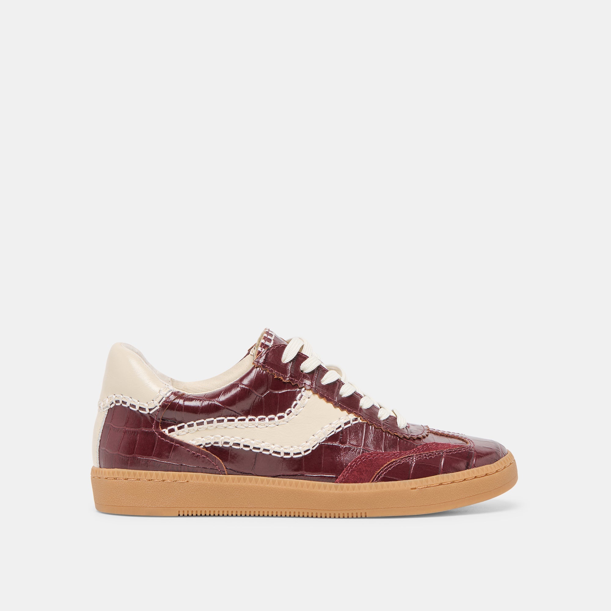 Dolce Vita SHOES | NOTICE STITCH SNEAKERS OXBLOOD CROCO EMBOSSED LEATHER
 – Dolce Vita