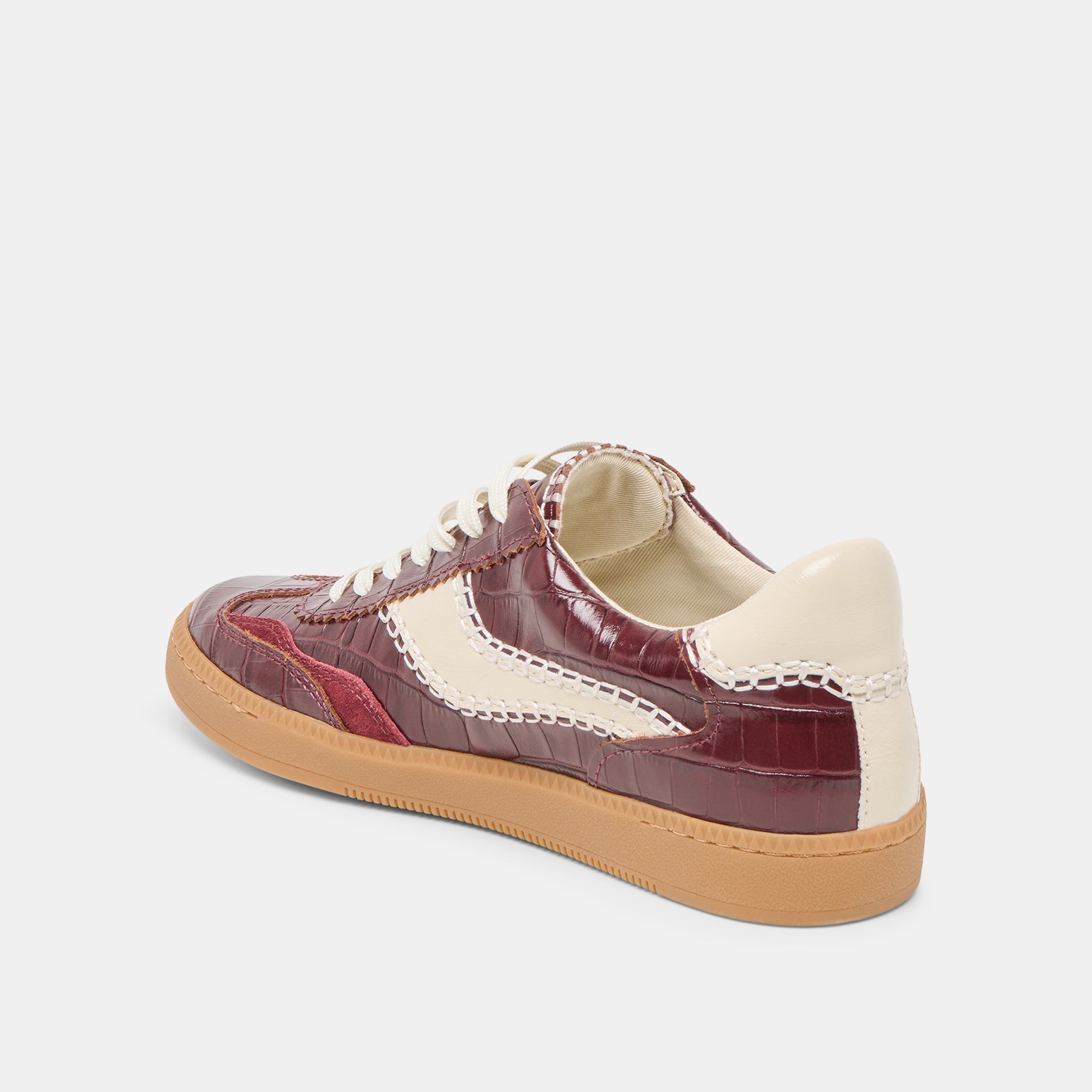 Dolce Vita SHOES | NOTICE STITCH SNEAKERS OXBLOOD CROCO EMBOSSED LEATHER
 – Dolce Vita