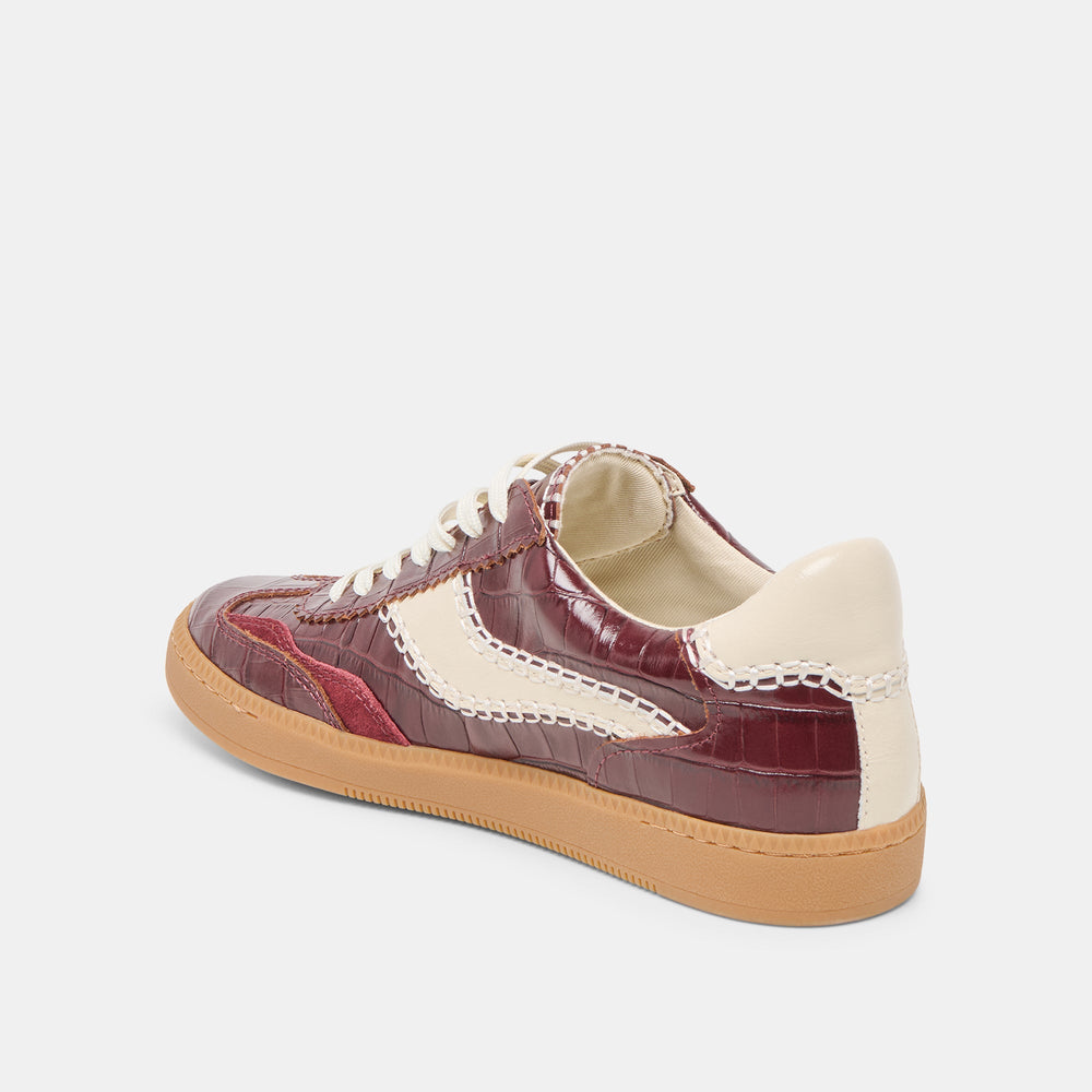Dolce Vita SHOES | NOTICE STITCH SNEAKERS OXBLOOD CROCO EMBOSSED LEATHER
 – Dolce Vita
