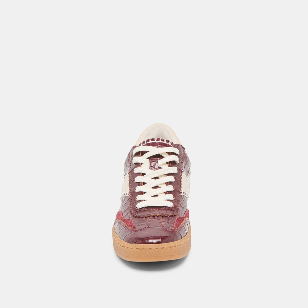 Dolce Vita SHOES | NOTICE STITCH SNEAKERS OXBLOOD CROCO EMBOSSED LEATHER
 – Dolce Vita