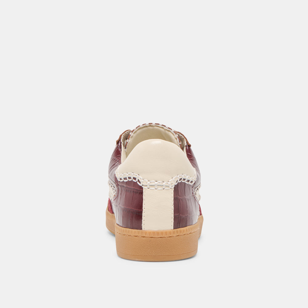 Dolce Vita SHOES | NOTICE STITCH SNEAKERS OXBLOOD CROCO EMBOSSED LEATHER
 – Dolce Vita