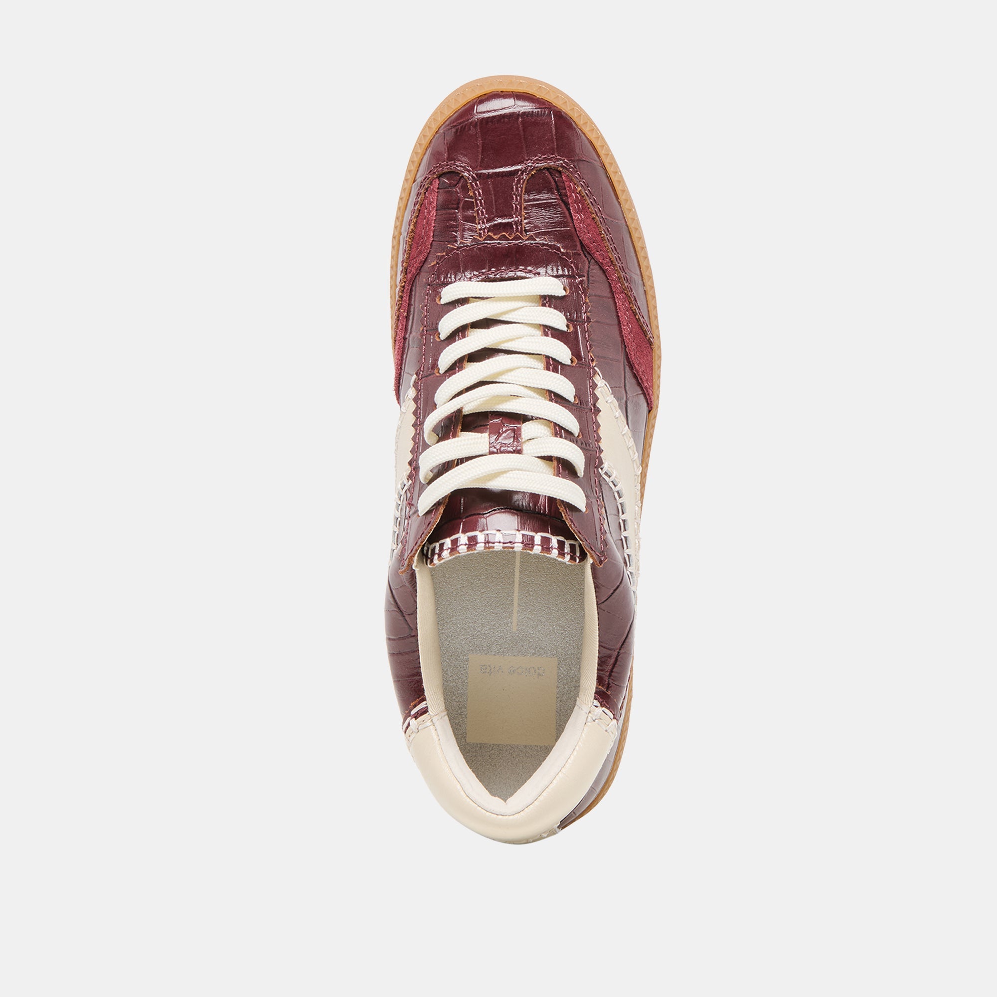 Dolce Vita SHOES | NOTICE STITCH SNEAKERS OXBLOOD CROCO EMBOSSED LEATHER
 – Dolce Vita