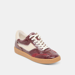 Dolce Vita SHOES | NOTICE STITCH SNEAKERS OXBLOOD CROCO EMBOSSED LEATHER
 – Dolce Vita