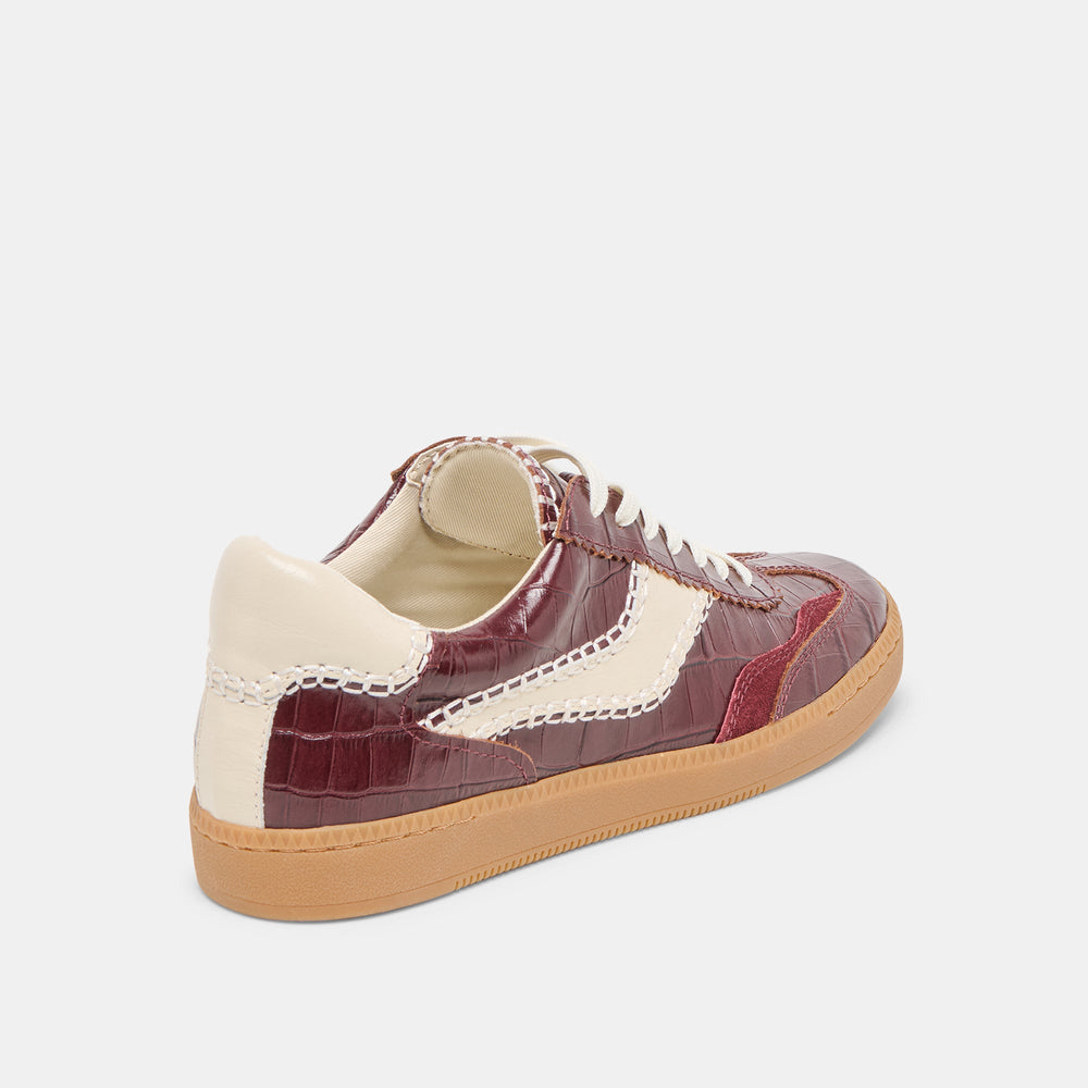 Dolce Vita SHOES | NOTICE STITCH SNEAKERS OXBLOOD CROCO EMBOSSED LEATHER
 – Dolce Vita