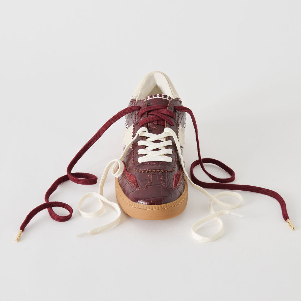 Dolce Vita SHOES | NOTICE STITCH SNEAKERS OXBLOOD CROCO EMBOSSED LEATHER
 – Dolce Vita
