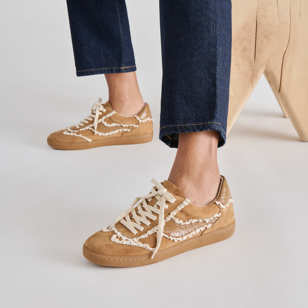 Dolce Vita SHOES | Notice Lace Lt Brown Suede Sneakers