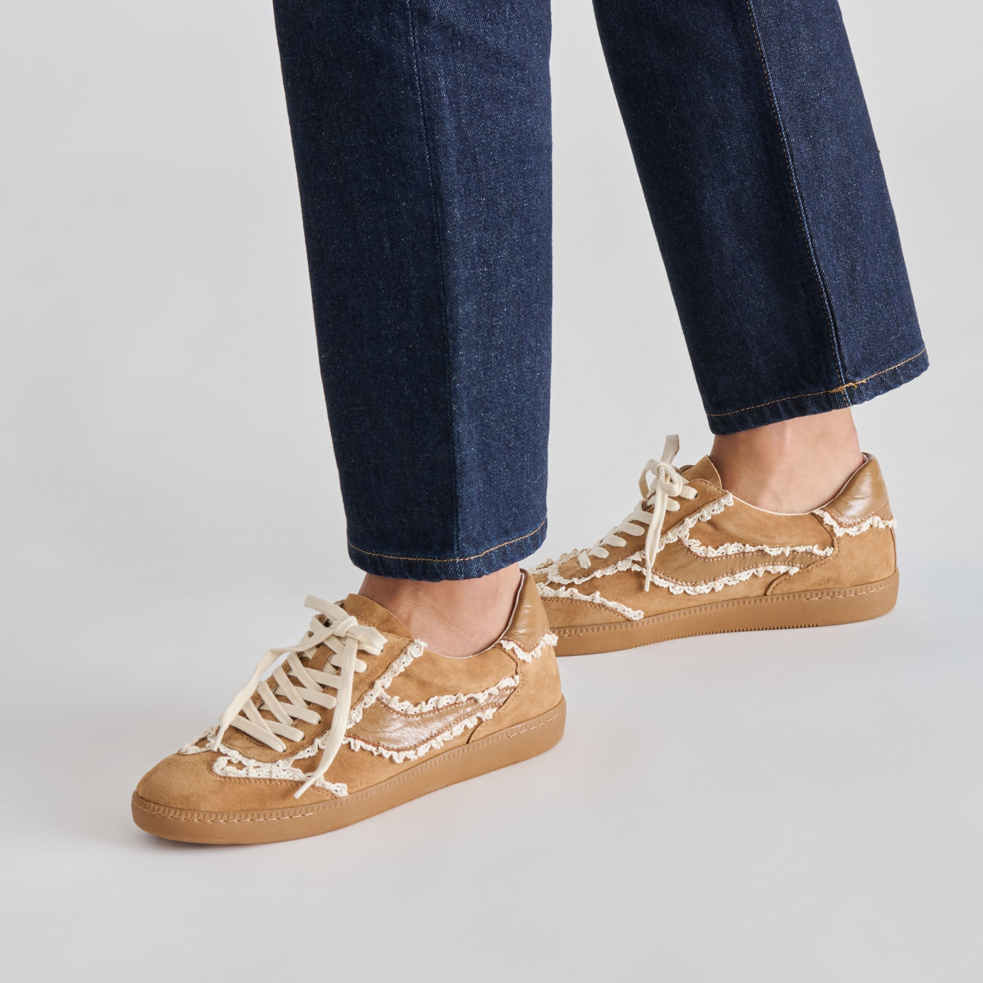 Dolce Vita SHOES | Notice Lace Lt Brown Suede Sneakers