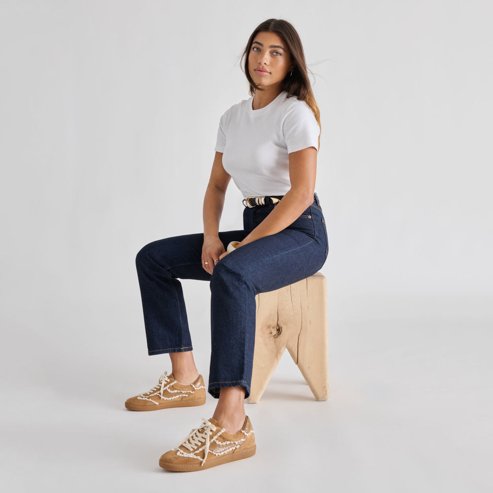Dolce Vita SHOES | Notice Lace Lt Brown Suede Sneakers