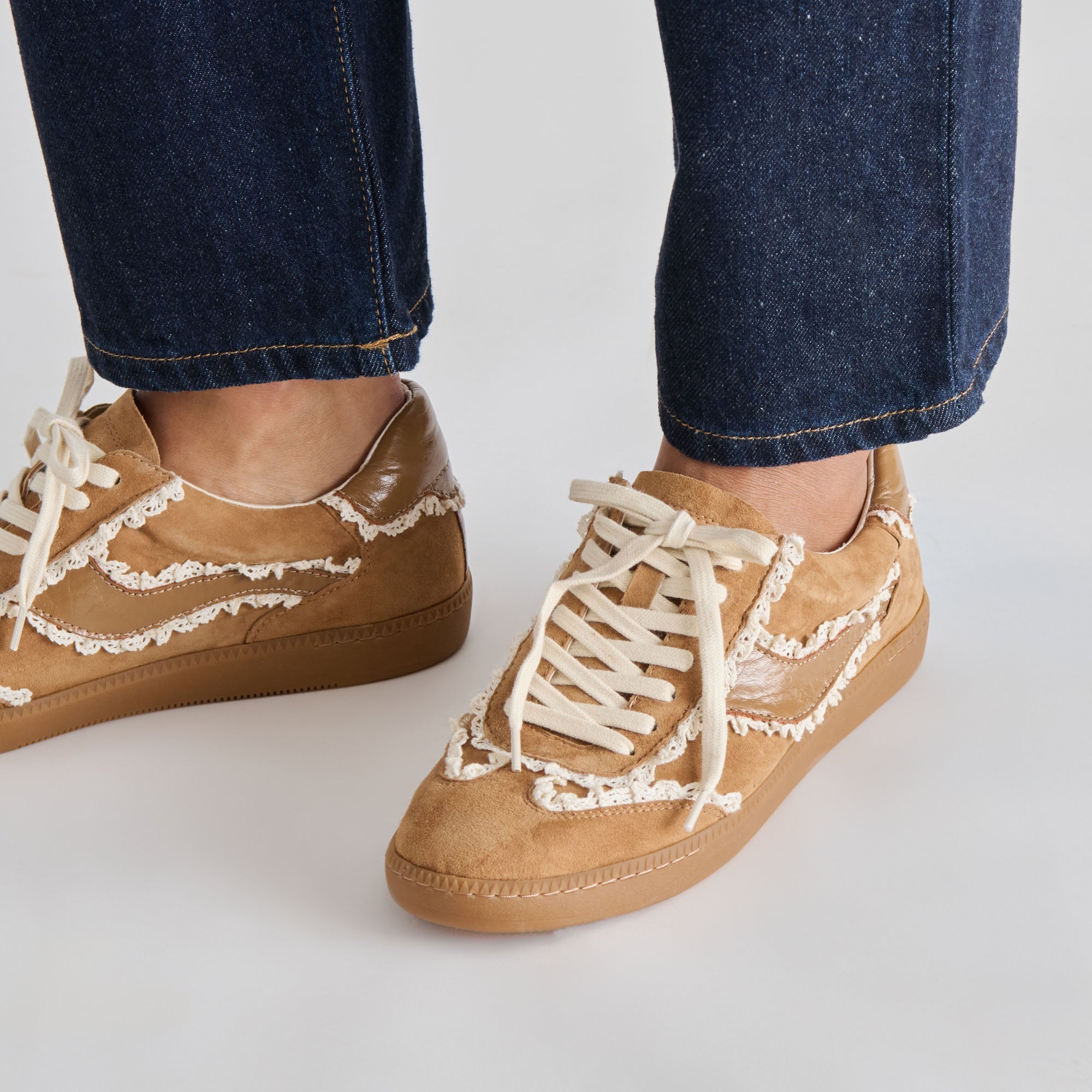 Dolce Vita SHOES | Notice Lace Lt Brown Suede Sneakers