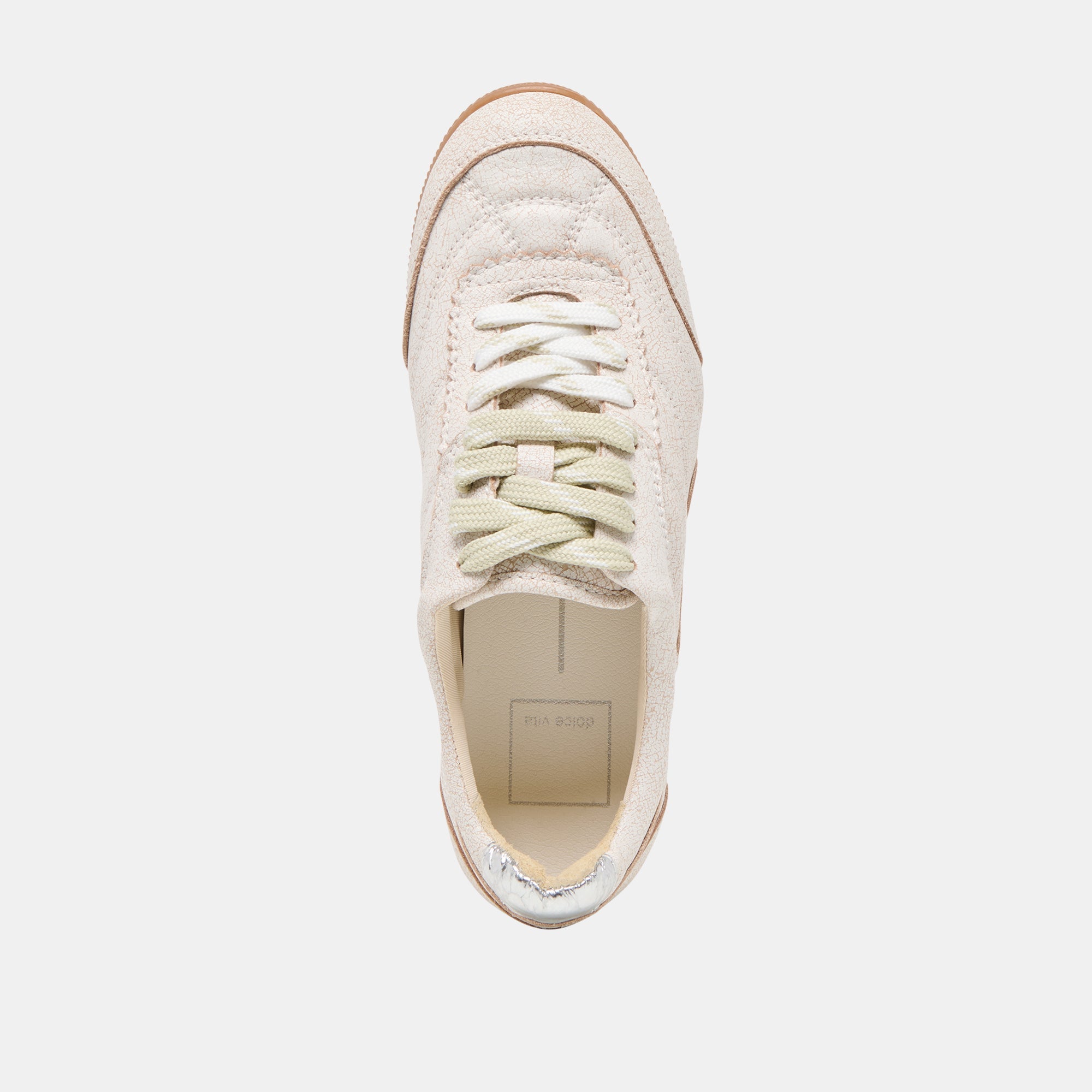 Dolce Vita SHOES | Laini Off White Crackled Leather Sneakers