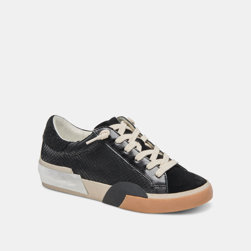 Dolce Vita SHOES | Zina Sneakers Onyx Embossed Leather | Women's Sneakers
 – Dolce Vita