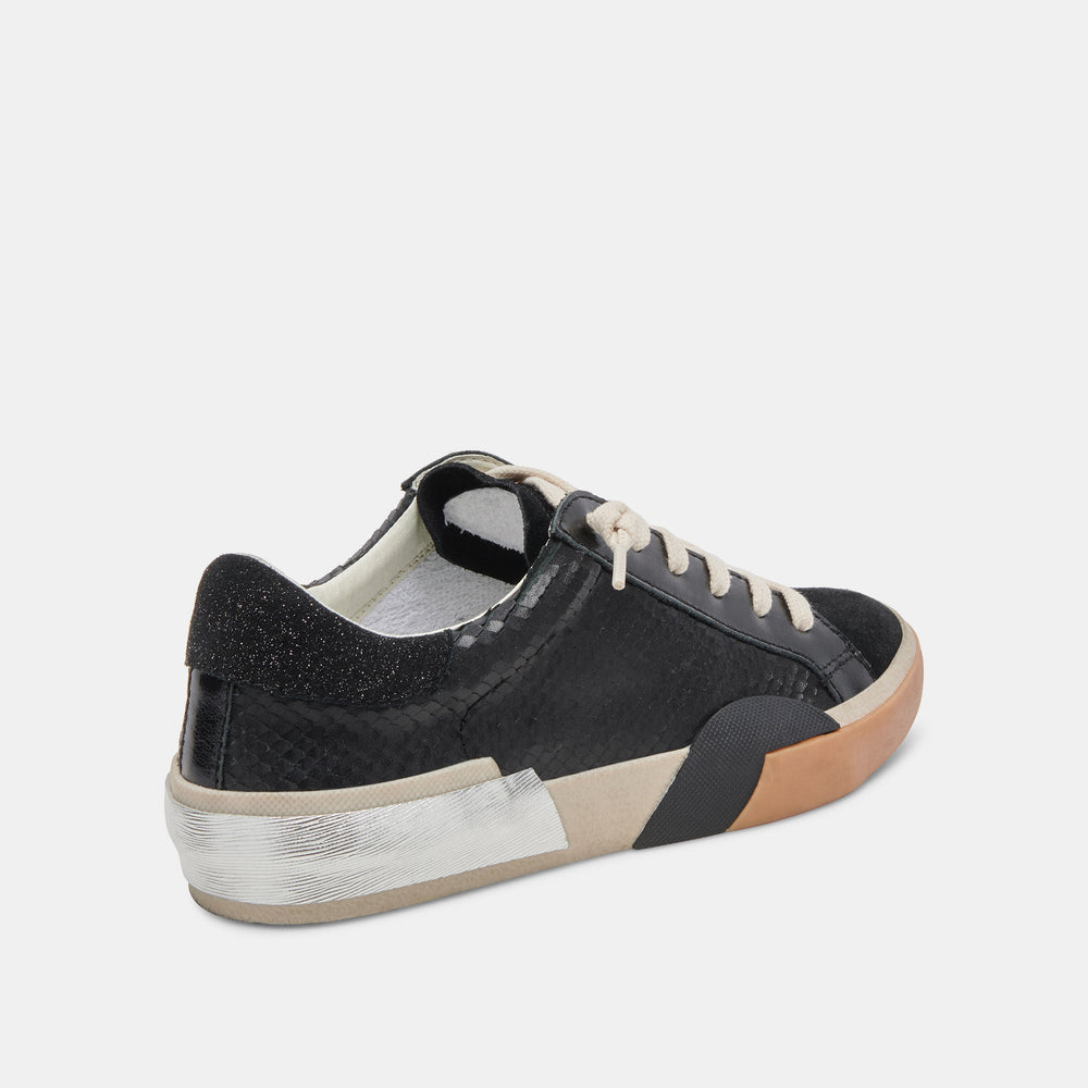 Dolce Vita SHOES | Zina Sneakers Onyx Embossed Leather | Women's Sneakers
 – Dolce Vita