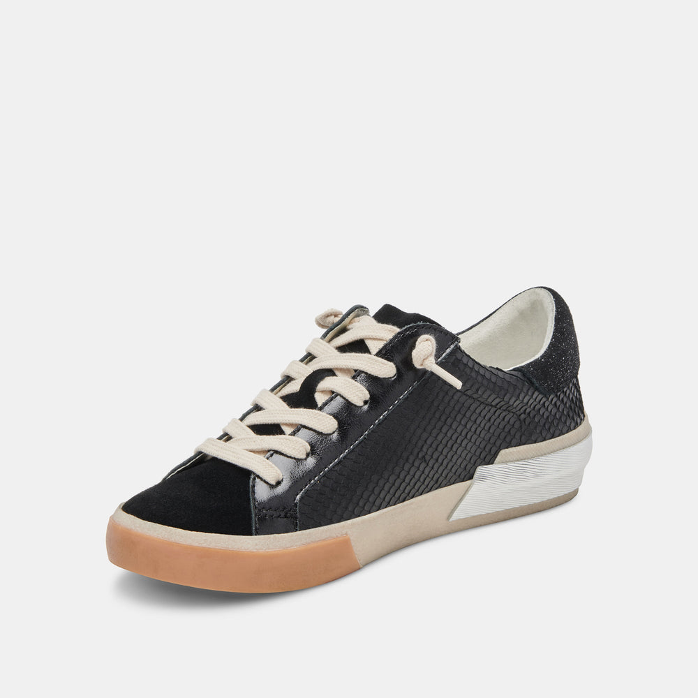 Dolce Vita SHOES | Zina Sneakers Onyx Embossed Leather | Women's Sneakers
 – Dolce Vita