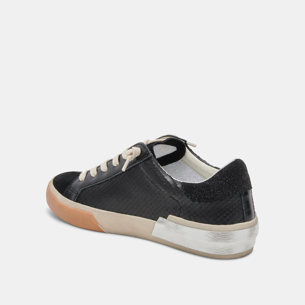 Dolce Vita SHOES | Zina Sneakers Onyx Embossed Leather | Women's Sneakers
 – Dolce Vita