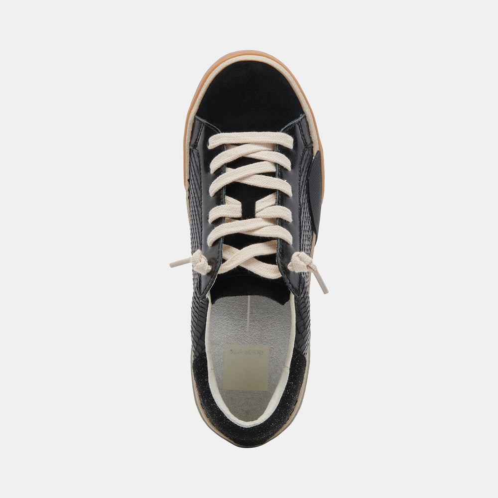 Dolce Vita SHOES | Zina Sneakers Onyx Embossed Leather | Women's Sneakers
 – Dolce Vita