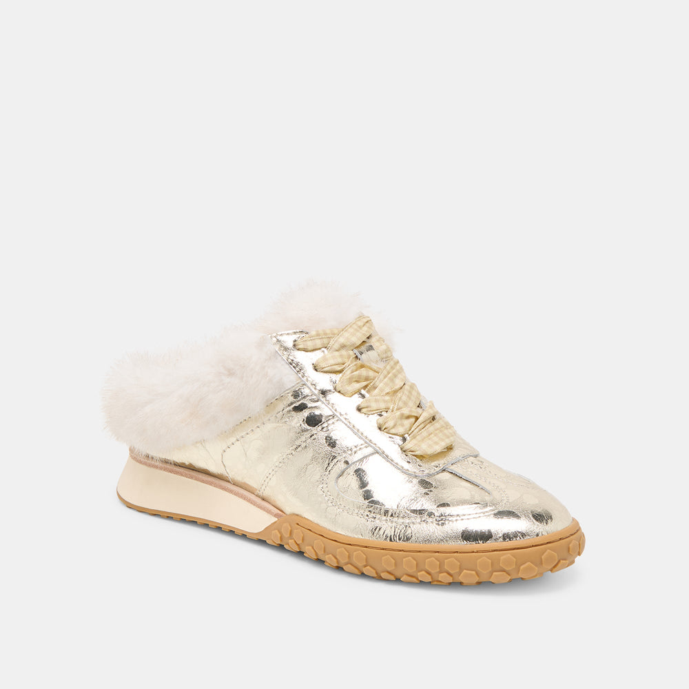 Dolce Vita SHOES | Izzey Plush Platinum Leather Sneakers
