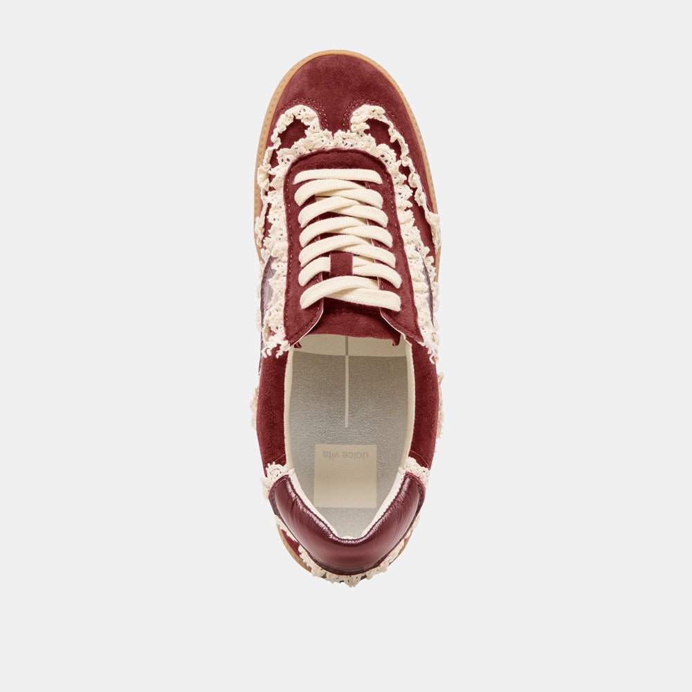Dolce Vita SHOES | Notice Lace Oxblood Suede Sneakers