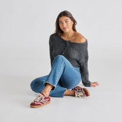 Dolce Vita SHOES | Notice Lace Oxblood Suede Sneakers