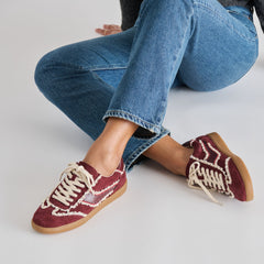 Dolce Vita SHOES | Notice Lace Oxblood Suede Sneakers