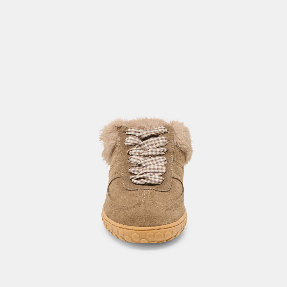 Dolce Vita SHOES | Izzey Plush Olive Suede Sneakers