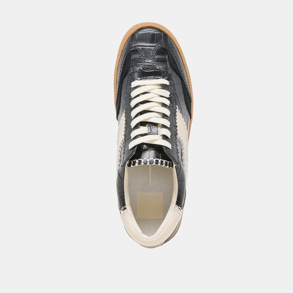 Dolce Vita SHOES | NOTICE STITCH SNEAKERS NOIR CROCO EMBOSSED LEATHER
 – Dolce Vita