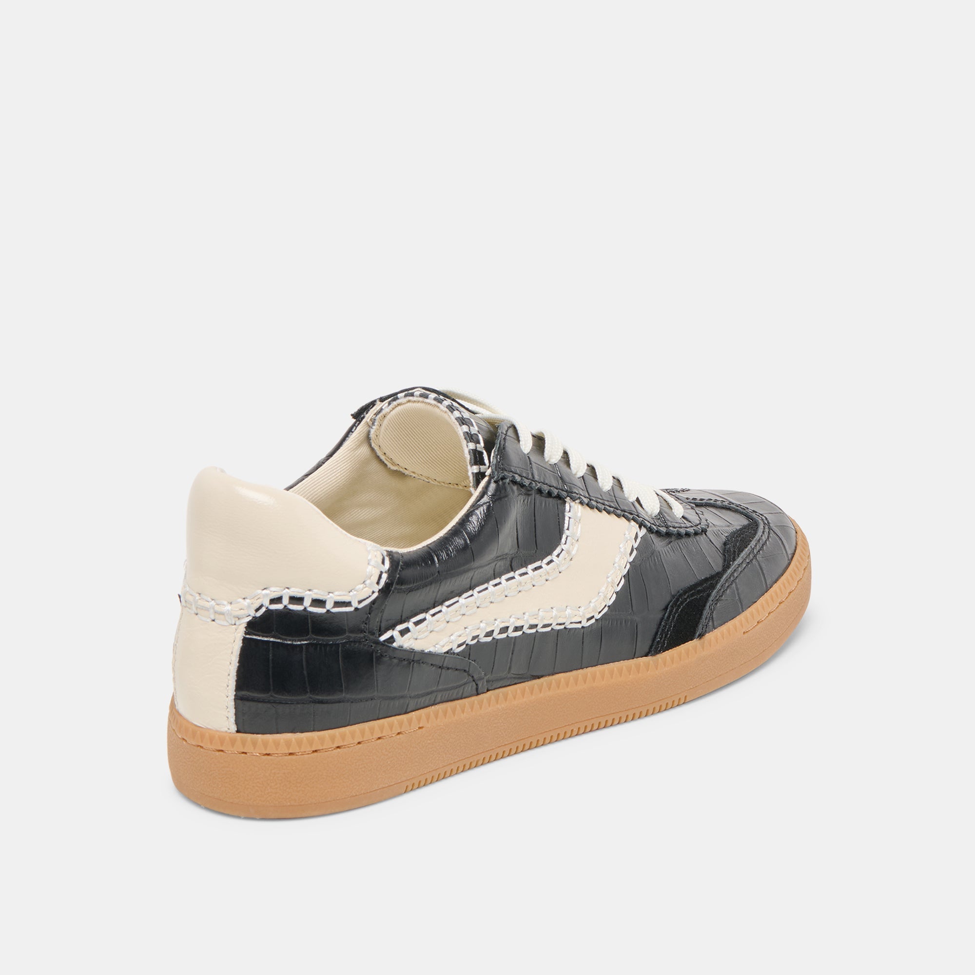 Dolce Vita SHOES | NOTICE STITCH SNEAKERS NOIR CROCO EMBOSSED LEATHER
 – Dolce Vita