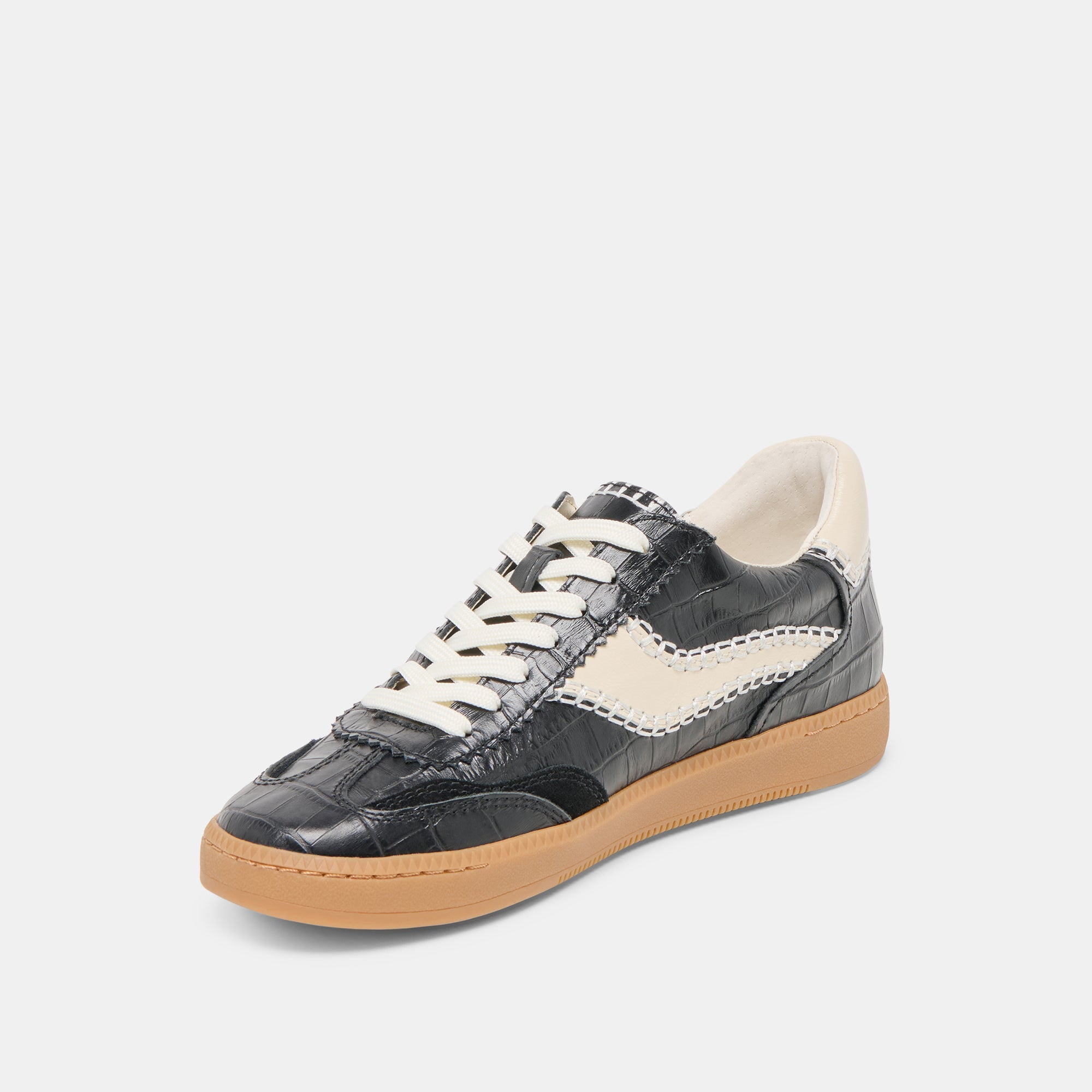 Dolce Vita SHOES | NOTICE STITCH SNEAKERS NOIR CROCO EMBOSSED LEATHER
 – Dolce Vita
