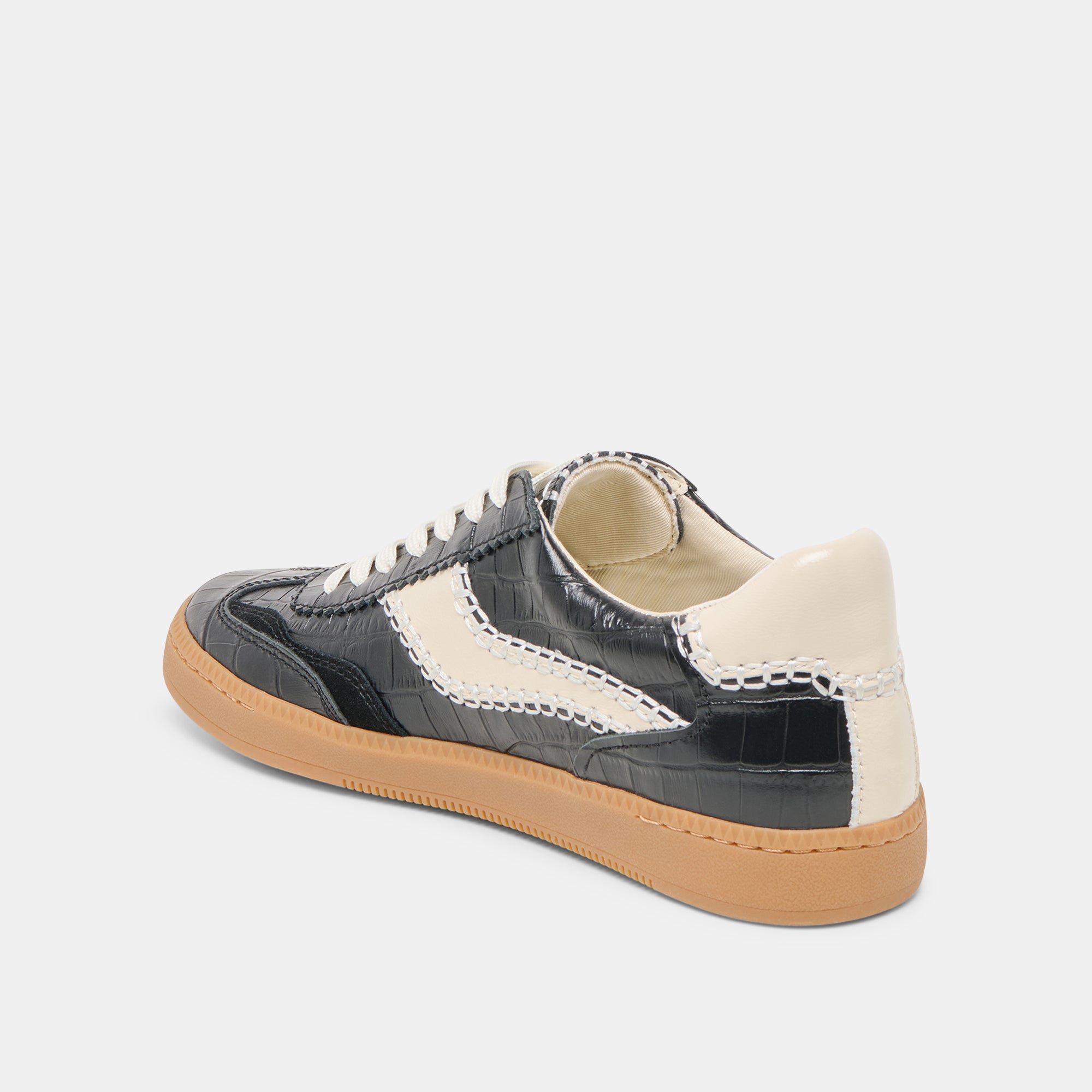 Dolce Vita SHOES | NOTICE STITCH SNEAKERS NOIR CROCO EMBOSSED LEATHER
 – Dolce Vita