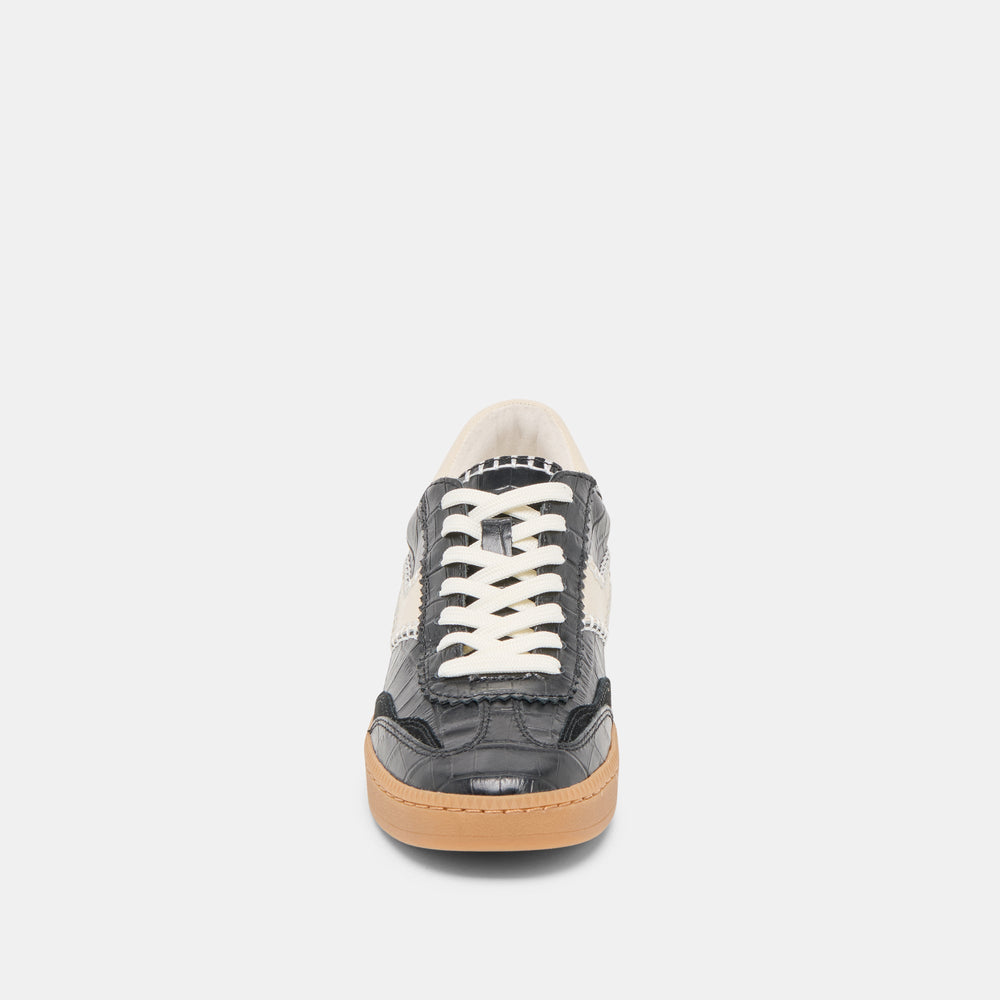 Dolce Vita SHOES | NOTICE STITCH SNEAKERS NOIR CROCO EMBOSSED LEATHER
 – Dolce Vita