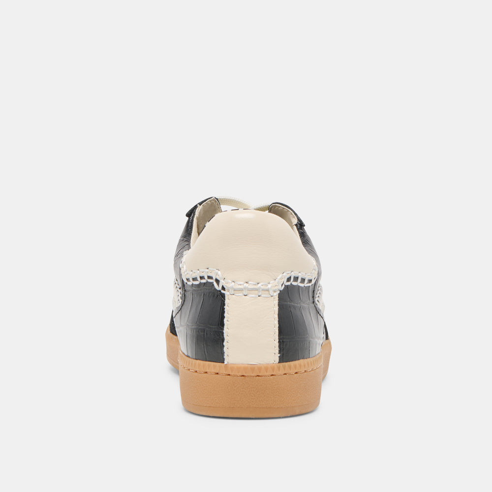 Dolce Vita SHOES | NOTICE STITCH SNEAKERS NOIR CROCO EMBOSSED LEATHER
 – Dolce Vita