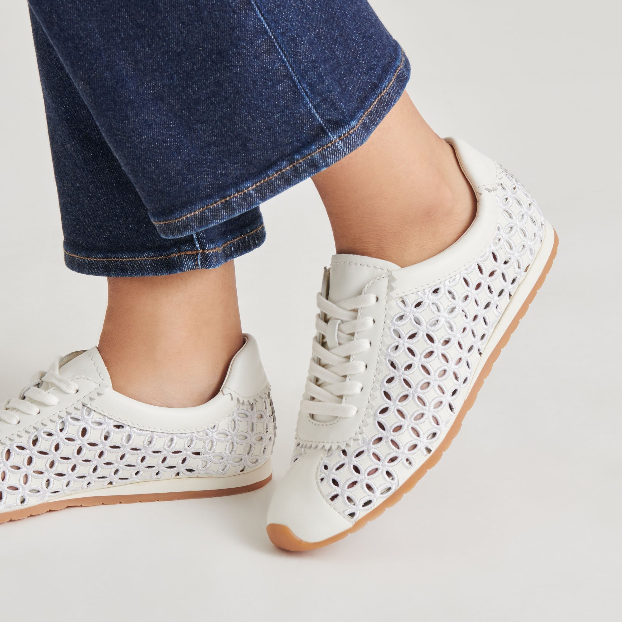 Dolce Vita SHOES | DANIE EYELET PERF SNEAKERS TRUE WHITE LEATHER
 – Dolce Vita