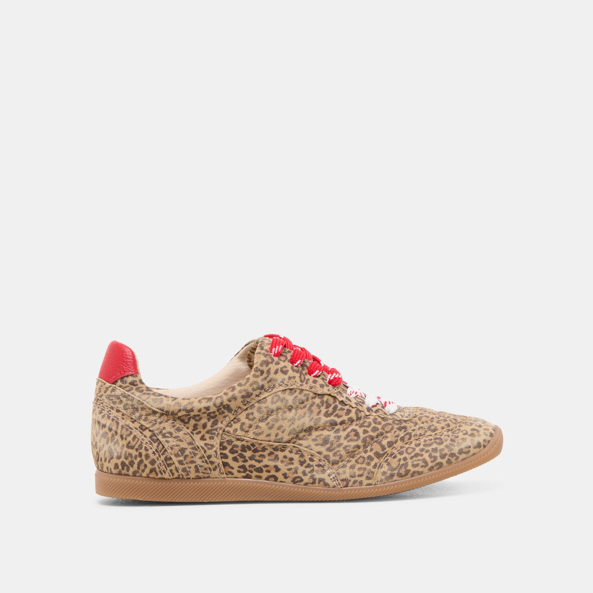 Dolce Vita SHOES | Laini Tan Leopard Printed Suede Sneakers