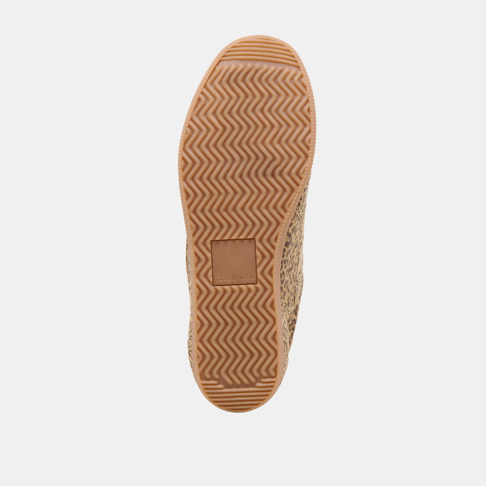 Dolce Vita SHOES | Laini Tan Leopard Printed Suede Sneakers