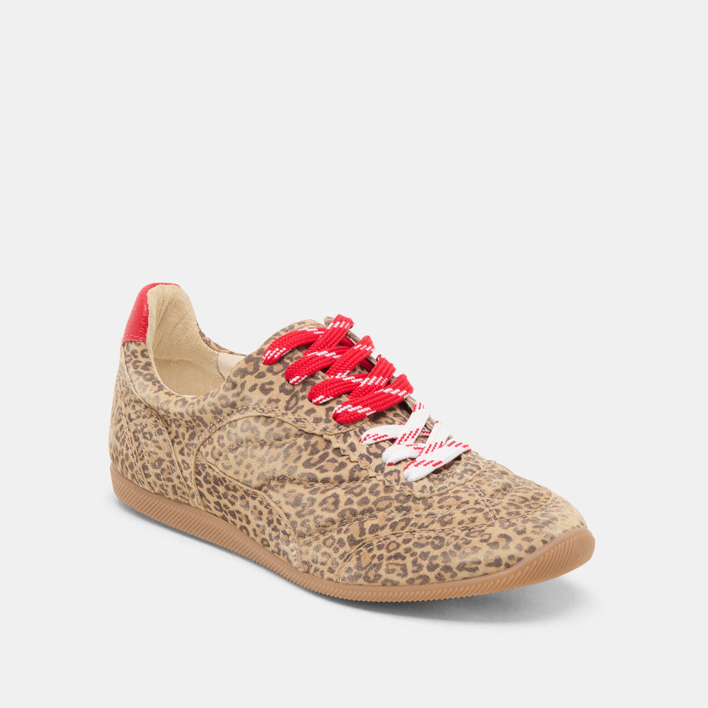 Dolce Vita SHOES | Laini Tan Leopard Printed Suede Sneakers