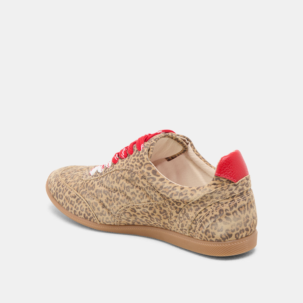 Dolce Vita SHOES | Laini Tan Leopard Printed Suede Sneakers