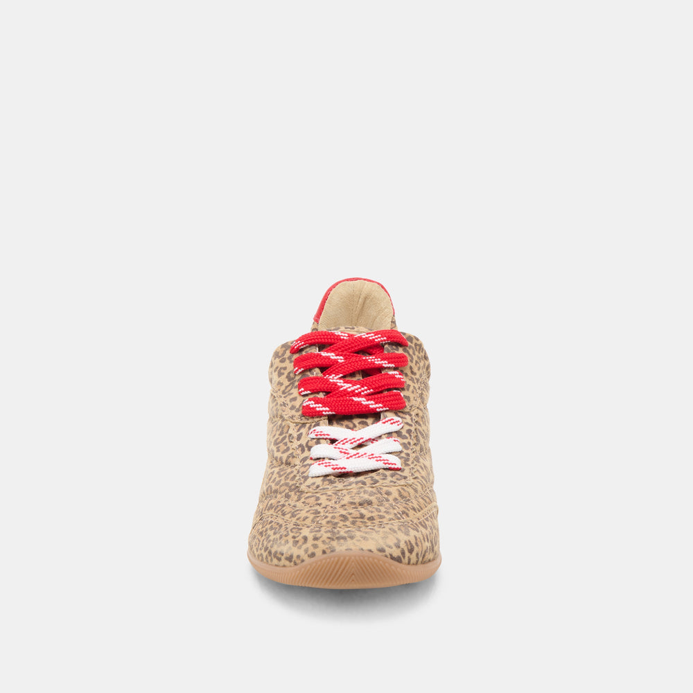 Dolce Vita SHOES | Laini Tan Leopard Printed Suede Sneakers