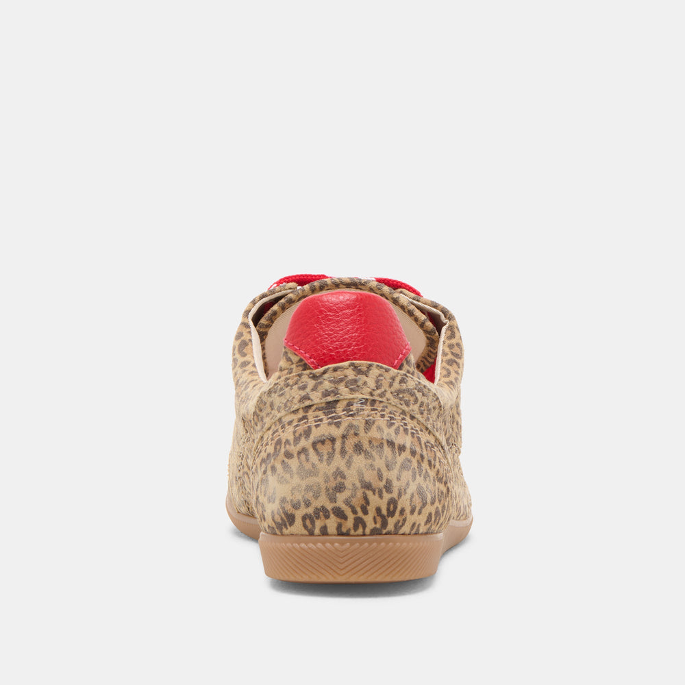 Dolce Vita SHOES | Laini Tan Leopard Printed Suede Sneakers